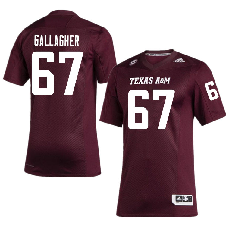 Men #67 Galen Gallagher Texas A&M Aggies College Football Jerseys Sale-Maroon - Click Image to Close
